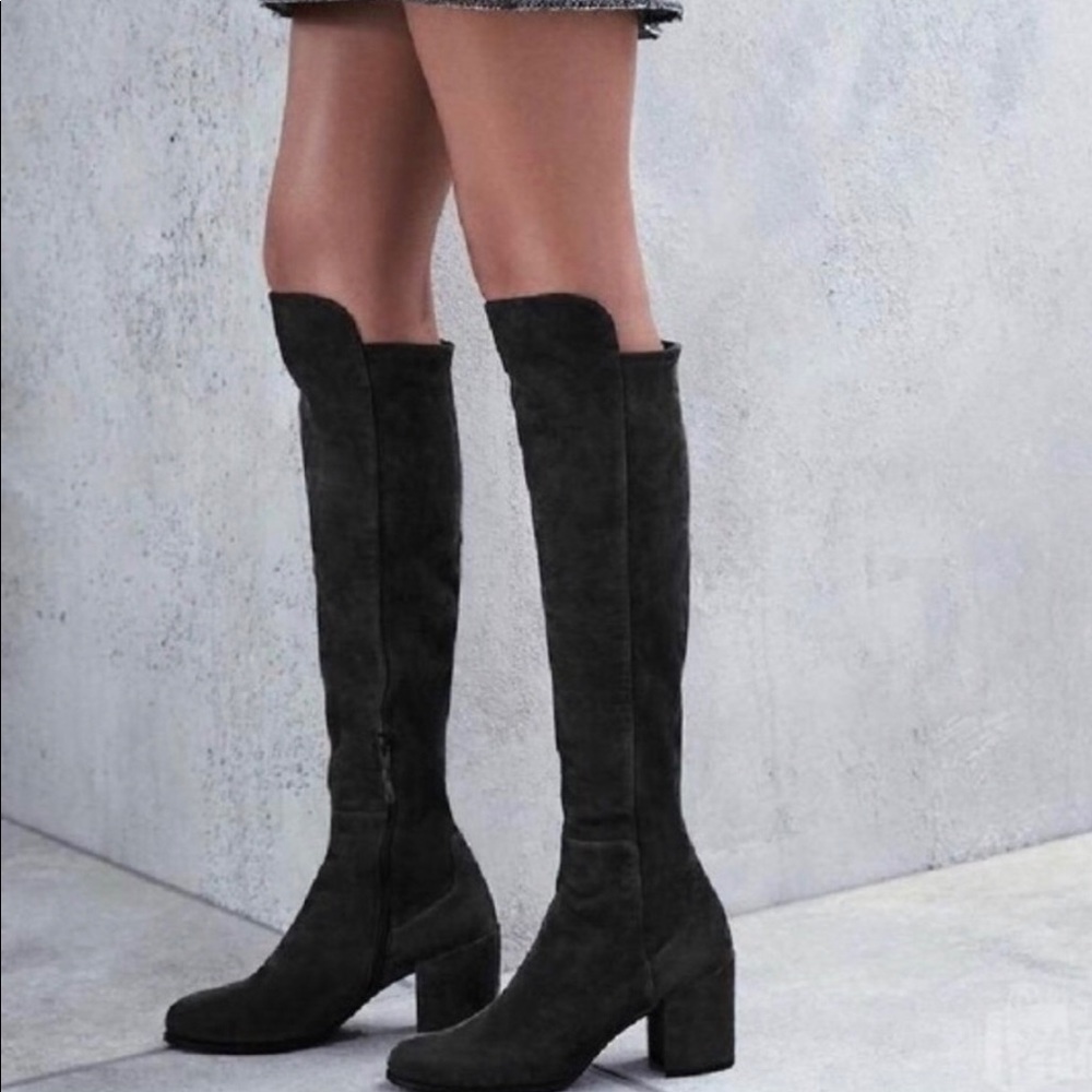 Stuart Weitzman suede black knee high boots
